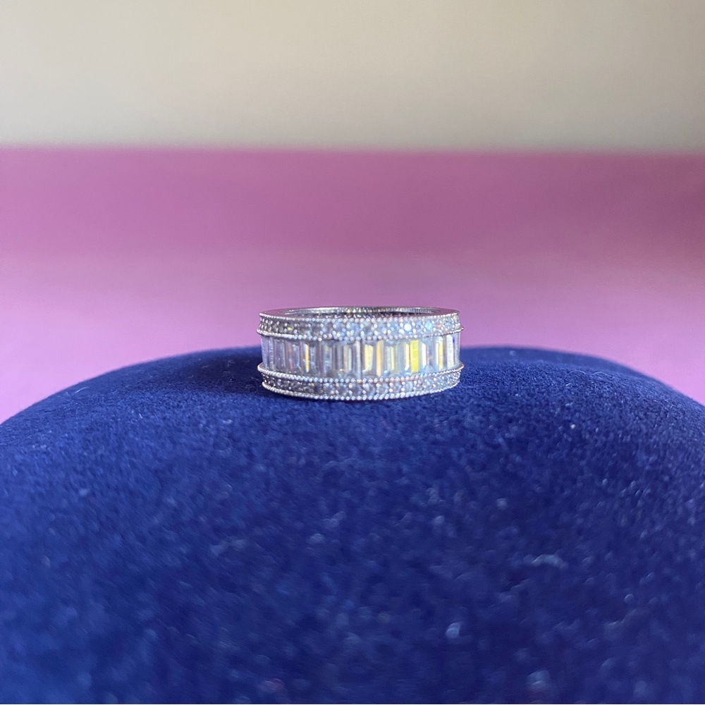 Silver Diamond Eternity Band Ring